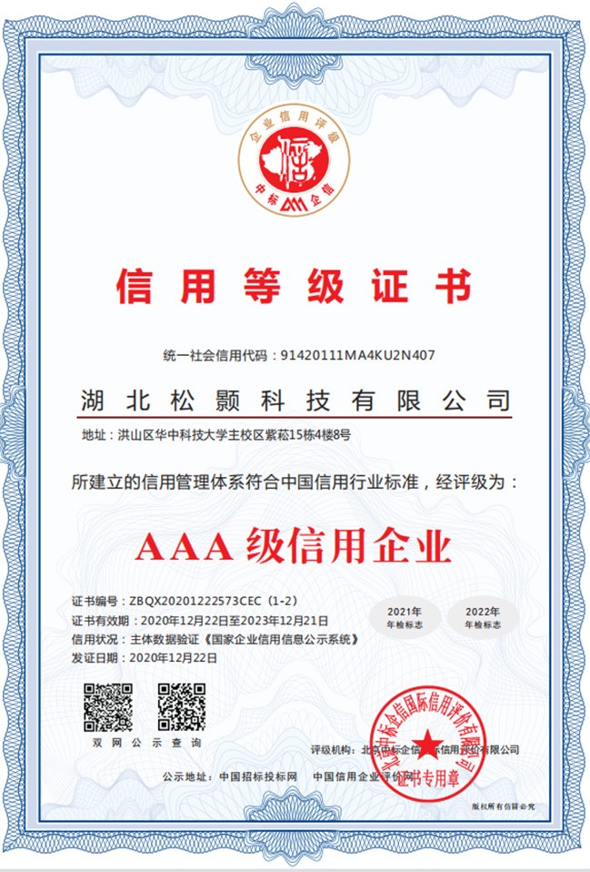 信用等級證書 信用等級證書